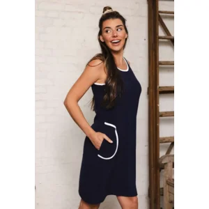 Pastunette ( Rebelle ) nachthemd / beach dress: Badstof, Donker Blauw ( PAS.77 )