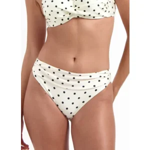 Cyell On Point strapless bikini in ivoor met zwarte polkadots