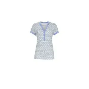 Ringella Bloomy Dames pyjama: Blauw, korte mouw / 7/8 broek ( RIN.604 )