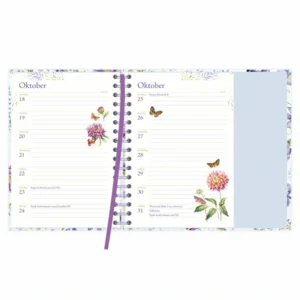 Agenda - Blauwe bloemen - Janneke Brinkman - Spiraal, luxe - 2027 - 11x15,5cm