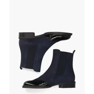 Lilian 12270 Donkerblauw/Zwart Dames Chelseaboots