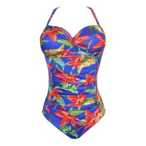 Prima Donna Swim badpak in blauw met bloemenprint