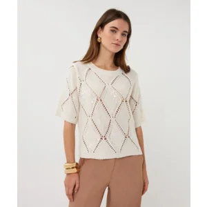 Esqualo Pull: Ecru, Korte mouw ( ESQ.314 )