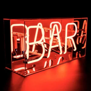Tafellamp Neonlamp BAR Rood in Acryl Kader