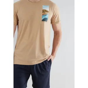 Tom Tailor Pyjama Heren: Beige / blauw ( TOM.38 )