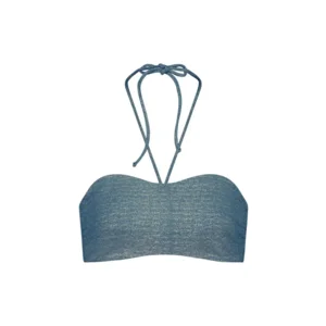 Cyell Mystic Glow bandeau bikini in denim blauw