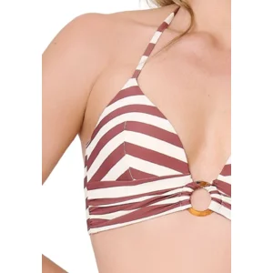 Lingadore Summer Stripes voorgevormde triangel bikini in bruin en wit