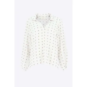 Signe Nature Bloes: Ecru met beige bolletjes ( Signe.1426 )
