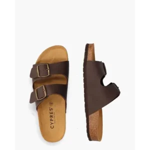 Cypres Omey Donkerbruin Herenslippers