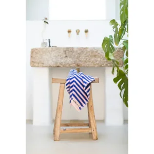 Bongusta Handdoek Roze & Blauwe Streep 50x 80 cm Naram