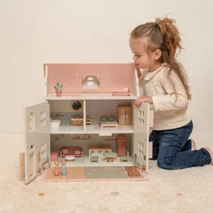 Poppenhuis - Medium - Met meubels en twee popjes