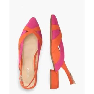 Maripe Anouk-Ma Oranje/Roze Dames Slingbacks