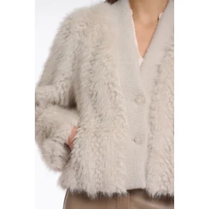 Rino & Pelle Cardigan: Chaimae, Birch color, Lang harig ( RINO.79 )