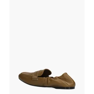 Guglielmo Rotta Satin Nappa Khaki Damesloafers