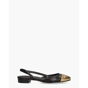 Toral TL-Luisa Zwart/Goud Dames Slingbacks