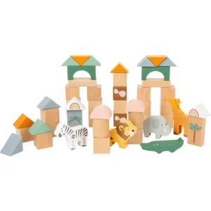 Small Foot Houten Speelgoed Blokken met Safari Dieren 50stuks