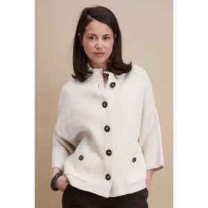 Signe Nature Dames Gilet: Ecru, met knopen ( Signe.1392 )