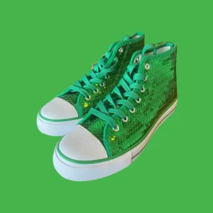 Sneaker groene  glitter schoenen - Hoogwaardige afwerking - maat 38
