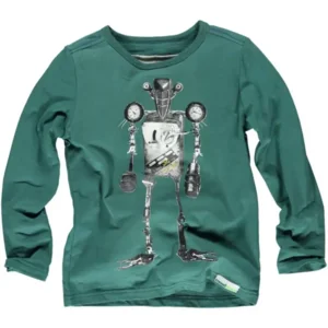 shirt vintage Robot green