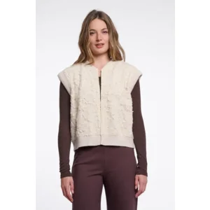 Rino & Pelle Bodywarmer: Ries, Birch ( ecru kleur ), met kant afgewerkt  ( RINO.97 )