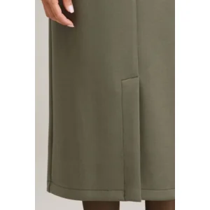 Signe Nature Rok: sweater stof, Kaki, split vooraan ( Signe.1317 )
