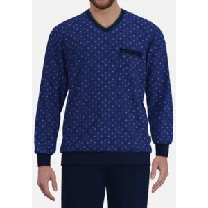 Gotzburg pyjama heren: Blauw geprint ( GOT.82 )