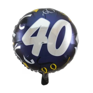 Folieballon - 40 jaar - Zwart, zilver, goud -  45cm  - Zonder vulling