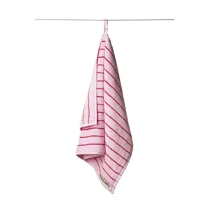 Bongusta Handdoek Roze & Rode Streep 50x 80 cm Naram