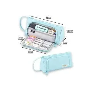 Pennenzak Etui Licht Blauw Canvas