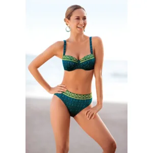 Sunflair Bikini: Groen multicolor, midi slip ( Sunf.99 )