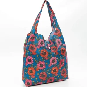 Shopper tas klaproos donkerblauw gerecycleerde nylon