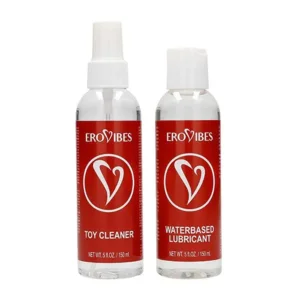 Glijmiddel Op Waterbasis Premium Erovibes 150 ml + GRATIS Premium Toycleaner Spray Erovibes 150 ml