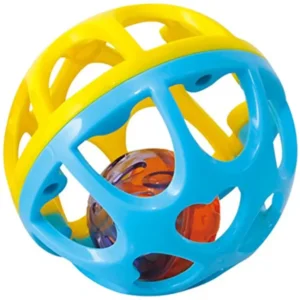 Topomini Rubberen speelbal met belletje - Assorti kleuren