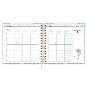 Familie notitieagenda - 2025 - Harde kaft - Onszelf - Memphis Flowers - 19,5x19,5cm