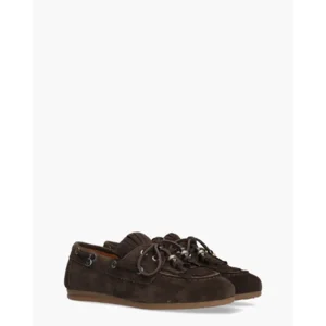 VIA VAI June Loua Donkerbruin Dames Veterschoenen