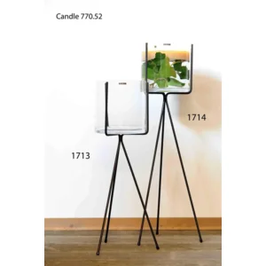 Vaas dia 25 h 25 cm op metalen voet 80 cm