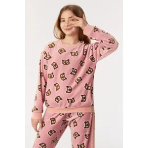 Woody meisjes pyjama oudroze uil