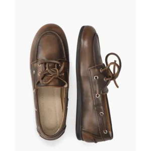 Posa Boat Loafer Coffee Donkerbruin Dames Veterschoenen
