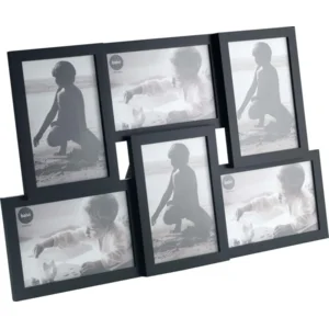 BALVI Multi Fotokader Fotolijst 6x 10x15 Zwart Kunststof