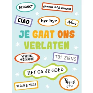 Kaart - A4 formaat - Je gaat ons verlaten - MAX019-A
