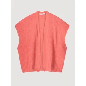 Summum Cardigan: Koraal kleur, Mouwloos, mohair ( SUM.69 )