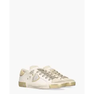 Philippe Model PRSX Low Wit/Goud Damessneakers