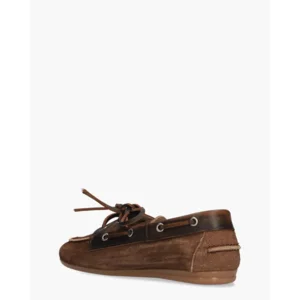 Posa Boat Loafer Brushed Bruin Dames Veterschoenen