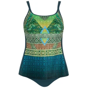 Sunflair Tankini: Groene print, hoge slip ( SUNF.111 )