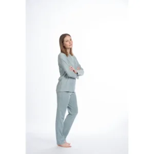 Eskimo Pyjama: SARINA Velours ( kleur: Petrol of Marine ) tot XXL