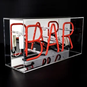Tafellamp Neonlamp BAR Rood in Acryl Kader