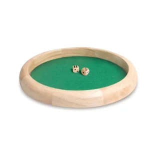 Pokerpiste - Hout - Incl. 2 dobbelstenen - 29cm