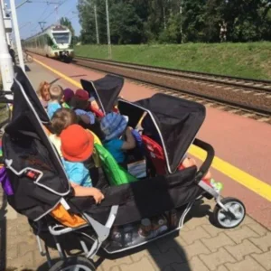 Familidoo Vierlingwagen Lidoo Star BB + (nieuwste versie 2020) - Buggy voor 4 kinderen met ligstand