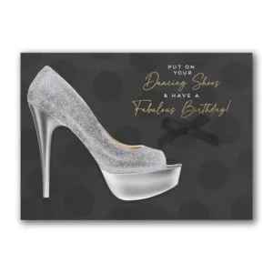 Kaart - Dancing shoes, birthday - Glitter & glamour - LLA.3018