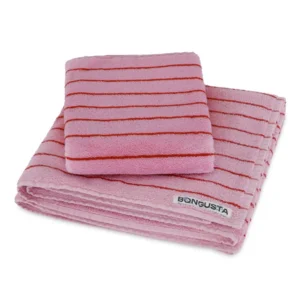 Bongusta Handdoek Roze & Rode Streep 50x 80 cm Naram